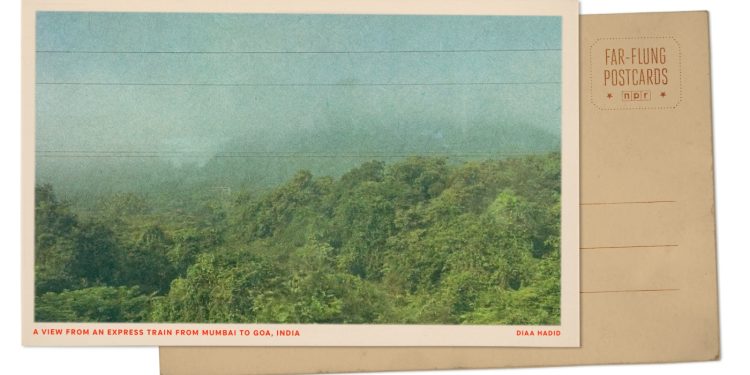 Ver por la ventana en un tren de Mumbai a Goa: NPR