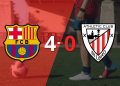 El Barcelona derrotó 4-0 sin complicaciones al Athletic de Bilbao con doblete de Ferran Torres