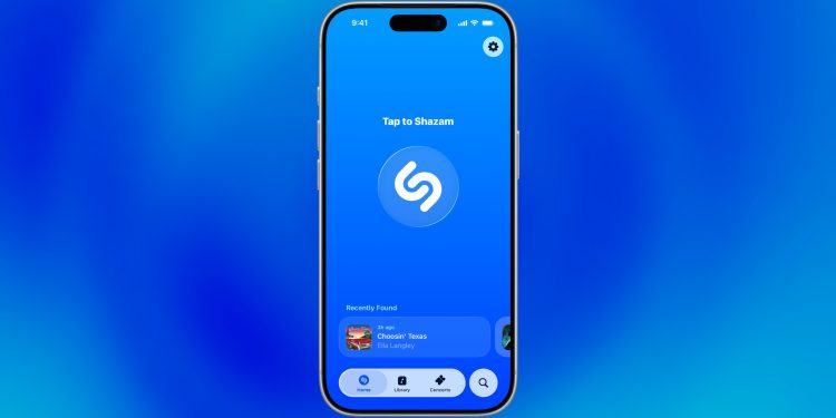 Aplicación Shazam para iPhone actualizada con diseño de vidrio líquido en iOS 26