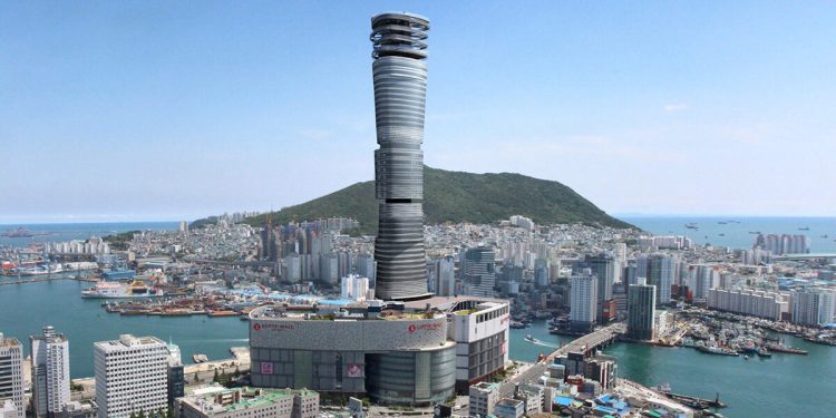 Kengo Kuma planea una torre Lotte apilada para Busan, Corea
