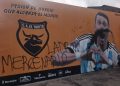 Repudiable: vandalizaron el mural de Di María en el club en que se inició :: Olé