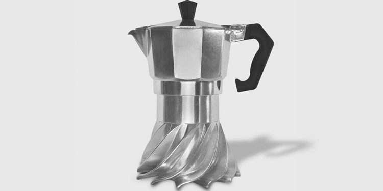 El diseño en espiral helicoidal del turbo moka reinventa la icónica olla moka para lograr eficiencia energética