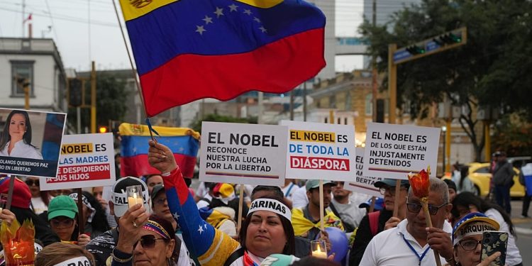 Video. Partidarios de María Corina Machado marchan por América Latina antes de la ceremonia del Nobel