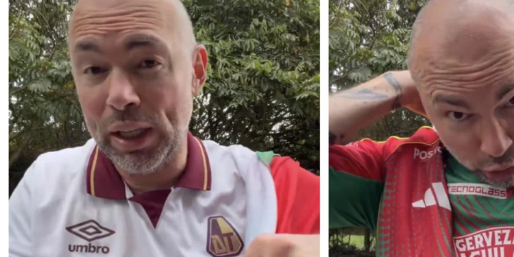 Santiago Cruz, hincha del Tolima, le cumple la promesa al Checo Acosta y se pone la camiseta del Junior: 'Atendida monumental'