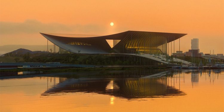 BIG propone un lugar para las artes escénicas en forma de cinta en Corea del Sur