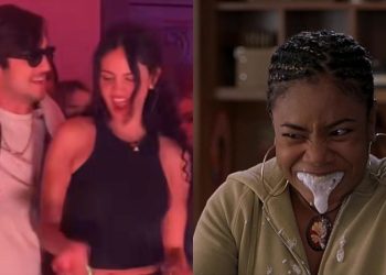 Captan a Eiza González bailándole a Diego Boneta en show de Bad Bunny y Renata Notni no le gusta esto