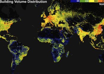 Literalmente un mapa que muestra todos los edificios del mundo