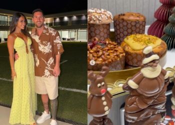 La Navidad de Messi: mesa amplia, chocolates, pan dulce y más :: Olé